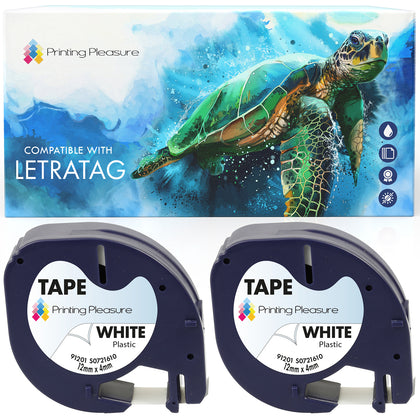 Compatible with Dymo LetraTag 91201  Plastic Label Tape - Printing Pleasure