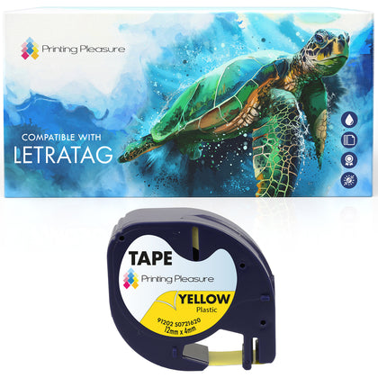 Compatible with Dymo LetraTag 91202 Plastic Label Tape - Printing Pleasure
