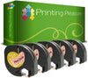 Compatible with Dymo LetraTag Black on Pink Drop (12mm x 4m) Plastic Label Tape - Printing Pleasure