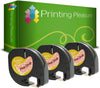 Compatible with Dymo LetraTag Black on Pink Drop (12mm x 4m) Plastic Label Tape - Printing Pleasure