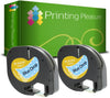 Compatible with Dymo LetraTag Black on Blue Drop (12mm x 4m) Plastic Label Tape - Printing Pleasure