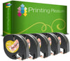 Compatible with Dymo LetraTag Black on Pink Daisy (12mm x 4m) Plastic Label Tape - Printing Pleasure