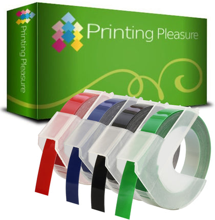 Multicolor Compatible Self-Adhesive 3D Embossing Labels Tapes 9mm x 3m for use with DYMO - Printing Pleasure