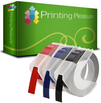 Multicolor Compatible Self-Adhesive 3D Embossing Labels Tapes 9mm x 3m for use with DYMO - Printing Pleasure